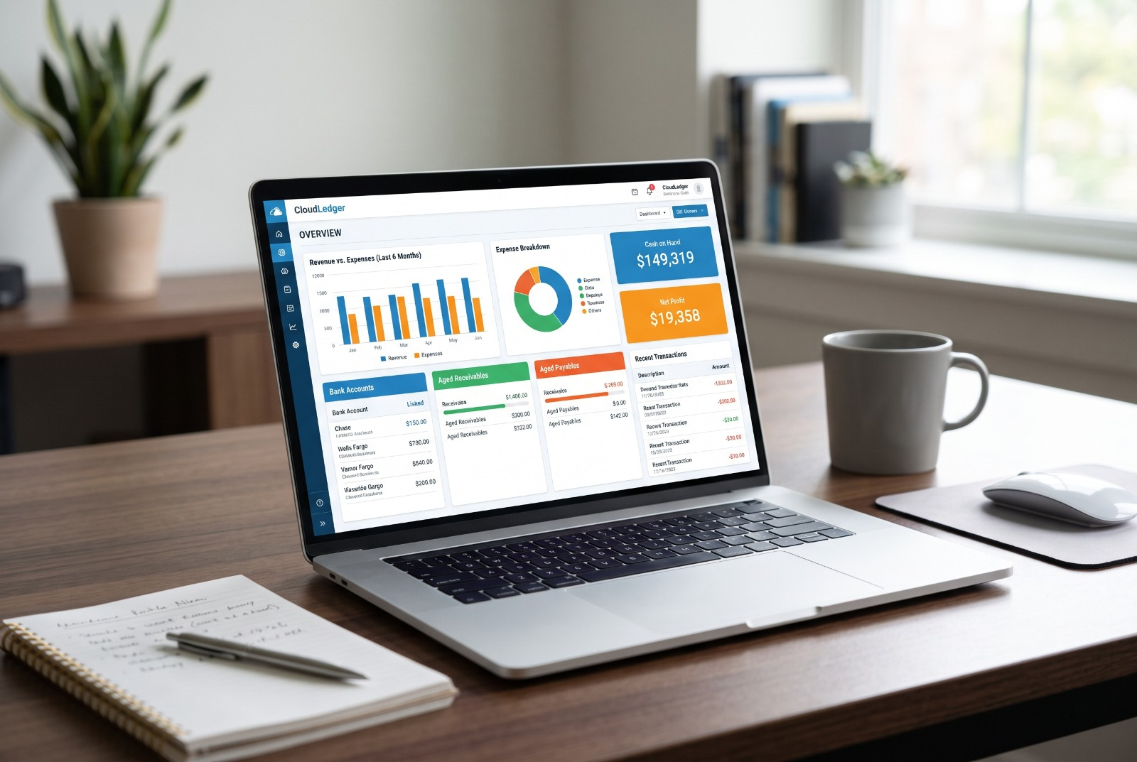 Reviewing financial reports with a small business accountant.